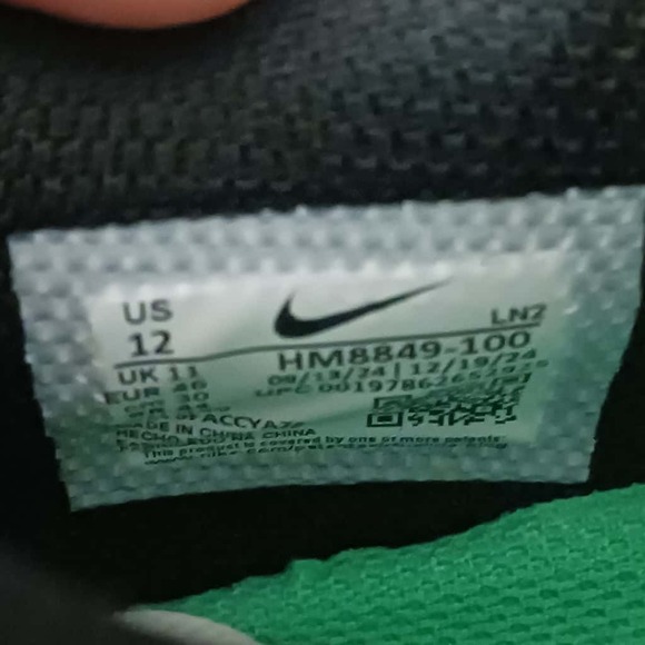 Nike Vapor Speed 3 White Green Football Cleats HM8849-100 Men's Size 12 - Picture 8 of 9